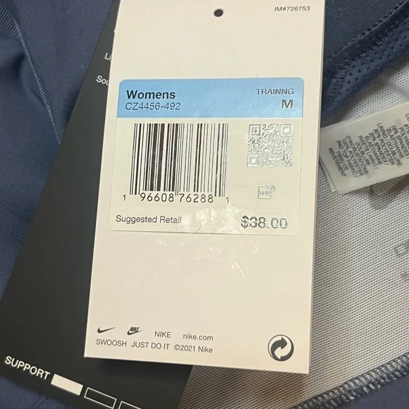 New! Nike Indy Light Support Sports Bra Medium Diffused Blue - Picture 5 of 6